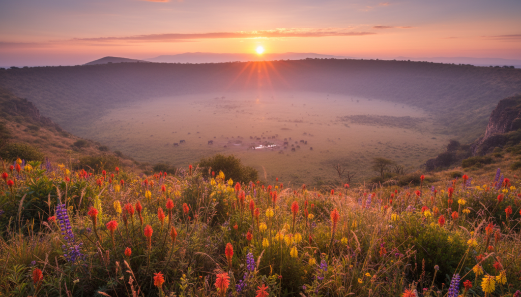 Tanzania volcanic crater landscape Tanzania volcanic crater landscape