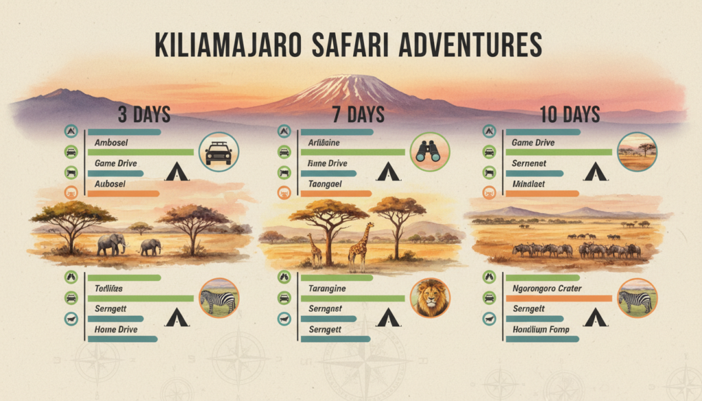 safari itinerary comparison safari itinerary comparison