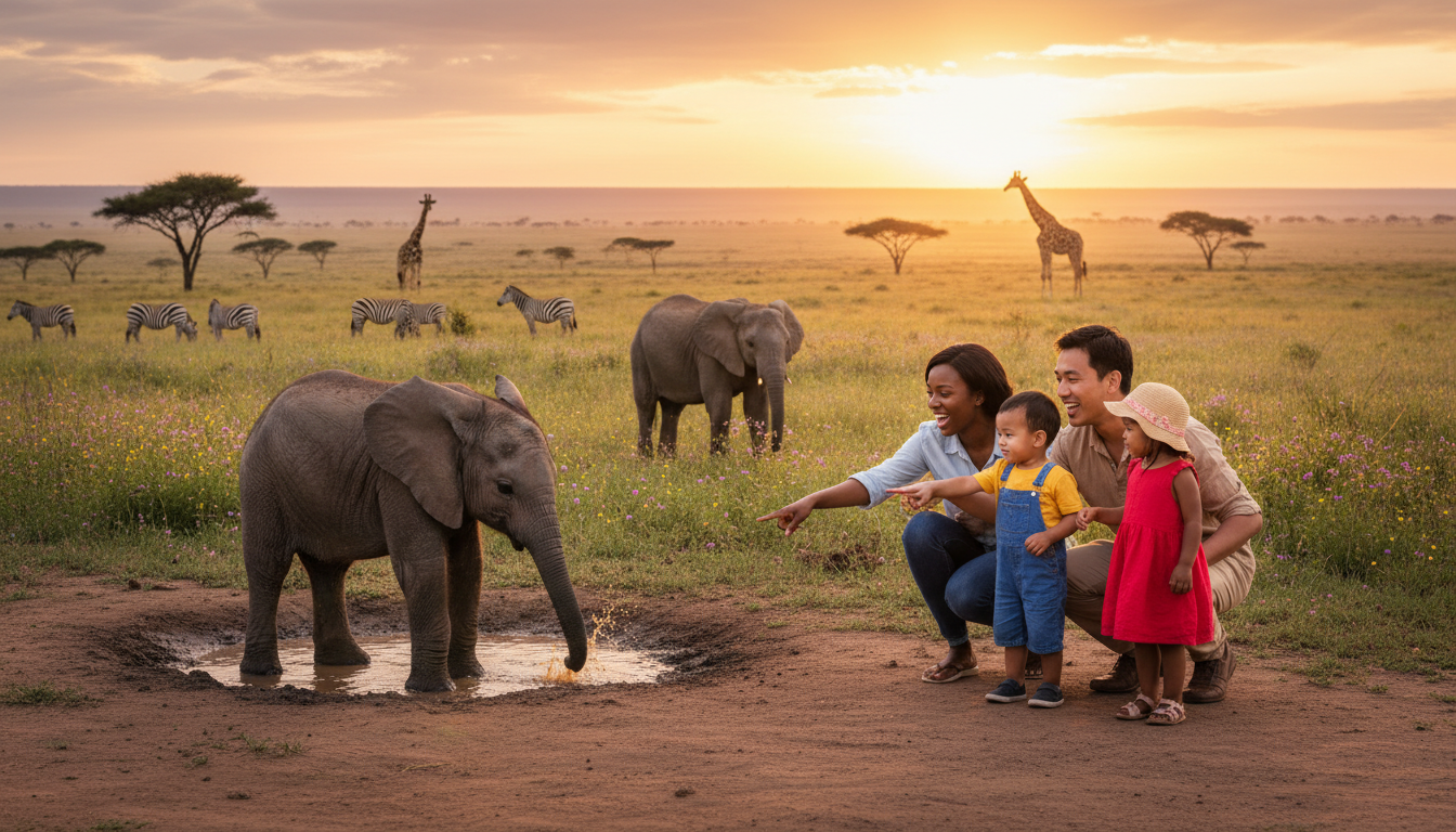 Kids on safari